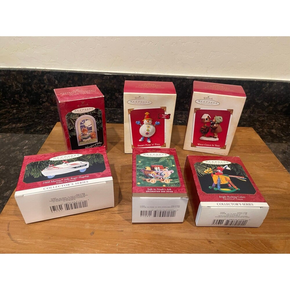 6 vintage hallmark Christmas ornaments